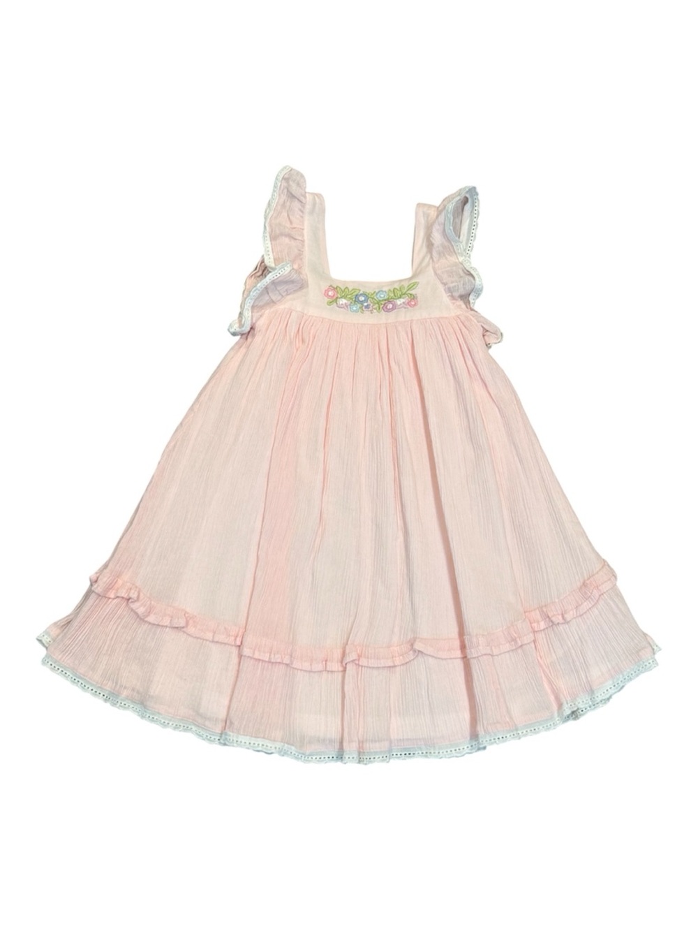 Well Dressed Wolf Light Pink Dress with Floral Embroidery